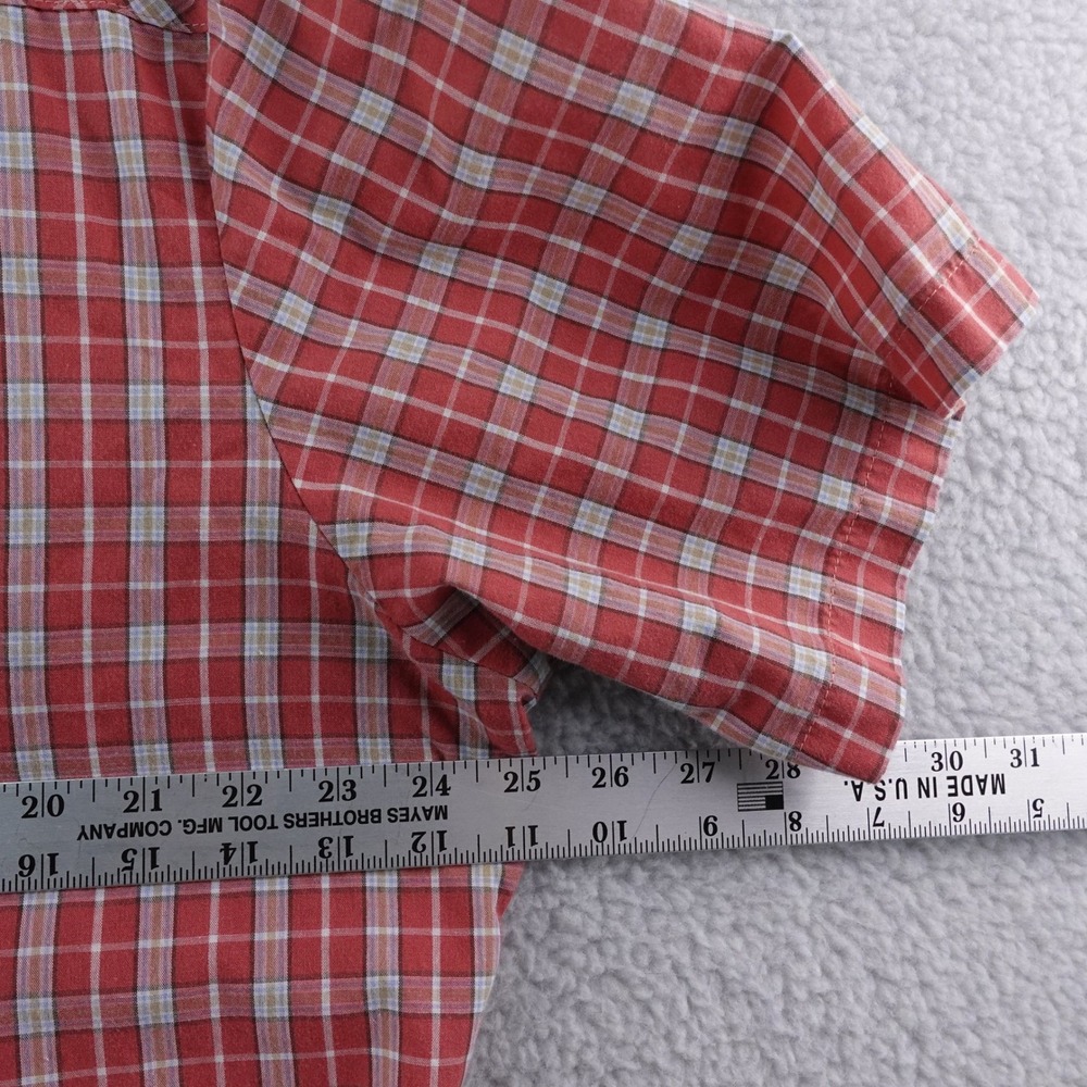Vintage Wrangler Western Shirt Mens XXL Plaid Short Sleeve Pearl Snap Red Casual - Picture 5 of 6